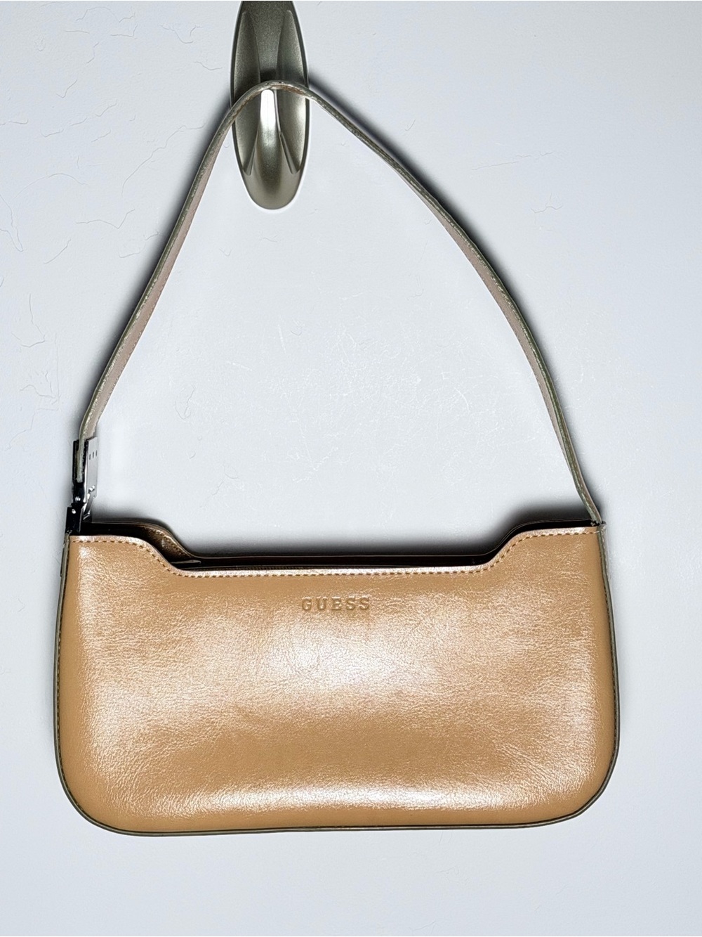 Guess Beige-Tan Shoulder Bag with Slim Strap